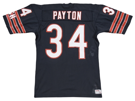 1984-1987 Walter Payton Game Used Chicago Bears Home Jersey Displaying Over A Dozen Team Repairs! (Sports Investors)